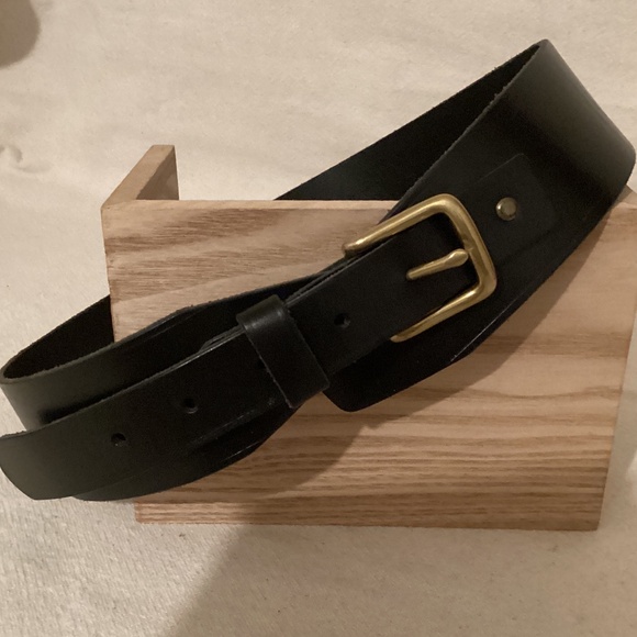 J. Crew wide belt in natural leather. main image 5